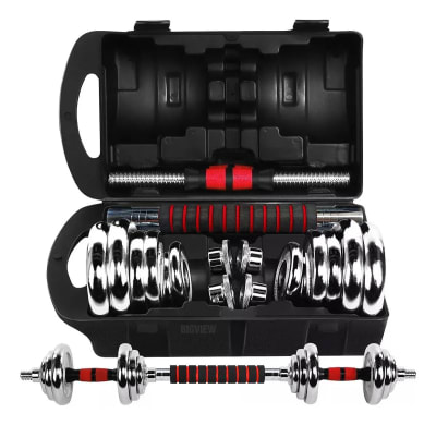 Mancuerna en Maleta 20 kilos Acero Cromado Pesas