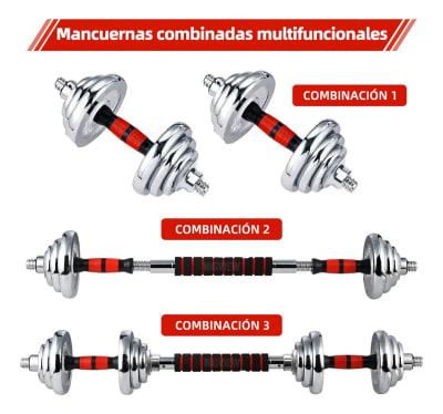 Mancuerna en Maleta 20 kilos Acero Cromado Pesas