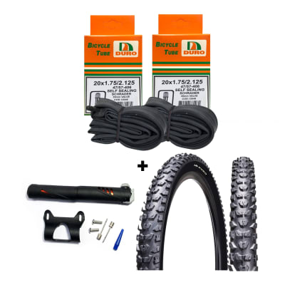 Kit Bicicleta 2 neumaticos 20+2 camaras+bombin / Forcecl