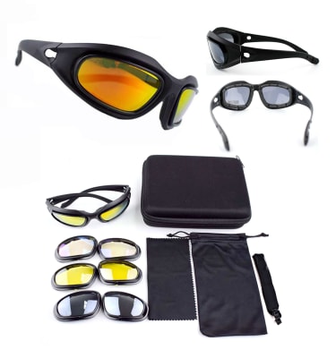 Lentes Deportivos para Ciclismo/táctico con 4 Lentes Intercambiables