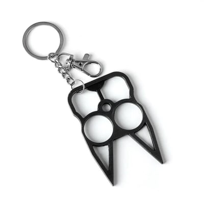 Manopla llavero diseño gato, defensa personal, seguridad, Color Negro