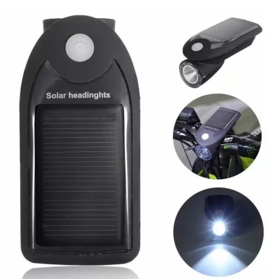 Luz bicicleta led solar usb