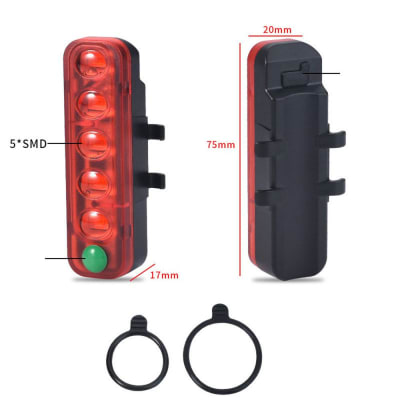 Luz para Bicicleta Trasera 5 LED Rojo 518