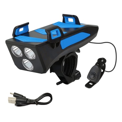 Luz frontal 4 en 1 250 lumens con Bocina 130 dB Soporte de teléfono 513