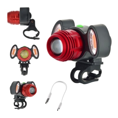 Luz frontal bicicleta recargable 3 focos / Forcecl