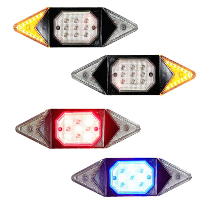 Luz trasera bicolor LED recargable con cruces y control inalámbrico 528