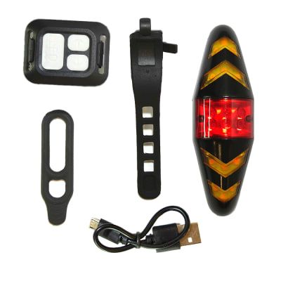 Luz trasera LED recargable con cruces y control inalámbrico 526