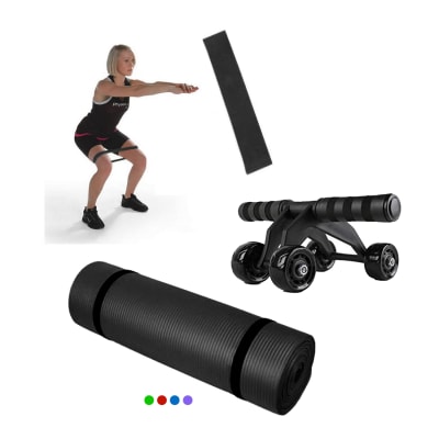 Pack rueda Abdominal+banda negra+mat 10mm/Forcecl