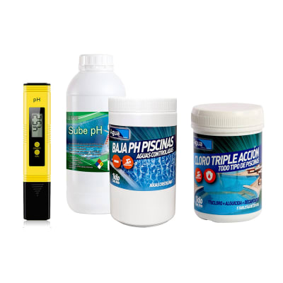 Cloro Piscina 1 Kilo + Sube Ph + Baja Ph + Mide Ph Digital