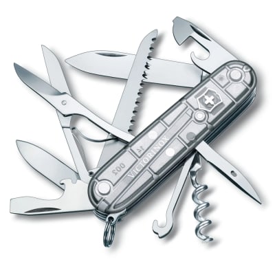 NAVAJA Victorinox HUNTSMAN, 91mm 15 fun, Plata Transparente