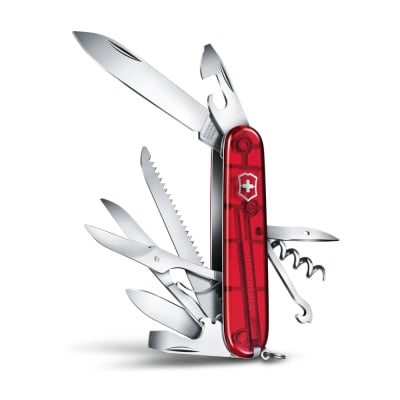 NAVAJA Victorinox HUNTSMAN, 91mm 15 fun, Rojo Transparente
