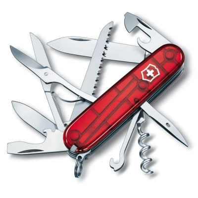 NAVAJA Victorinox HUNTSMAN, 91mm 15 fun, Rojo Transparente