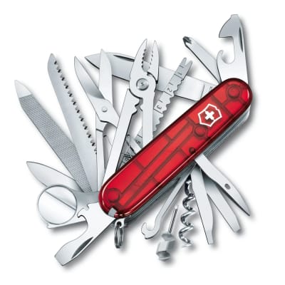 Navaja Victorinox SWISS CHAMP 91mm 33 FUN, Rojo Transparente