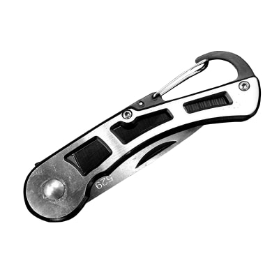 Cuchillo de supervivencia, táctico, militar con mosquetón