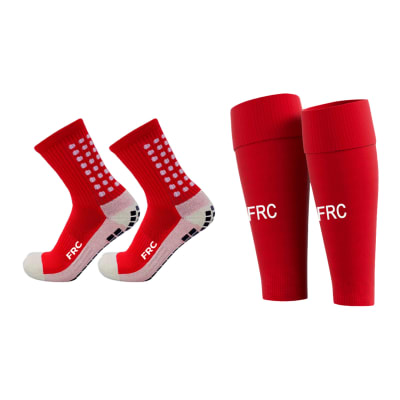 Media Deportiva Antideslizante Rojo + Media Sin Pie Rojo FRC Adulto