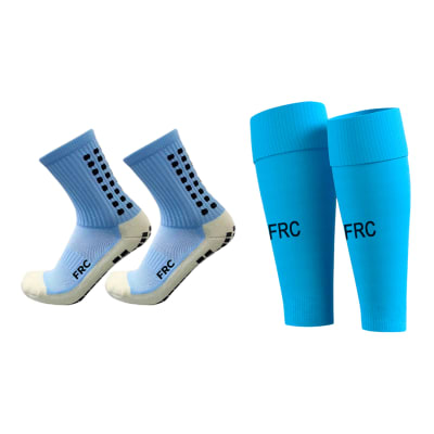 Media Deportiva Antideslizante Celeste + Media Sin Pie Celeste FRC Adulto
