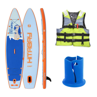 Pack Tabla de Stand Up Paddle Inflable 11' + Porta Vaso + Salvavidas Adulto Verde XL