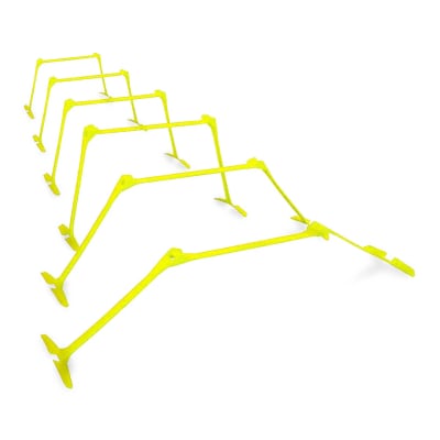 Valla de salto multialtura plegable entrenamiento y agilidad Amarillo