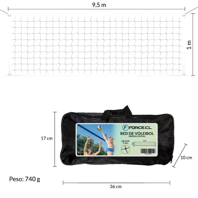 Red Malla Voley tejido torcido medida oficial/Forcecl