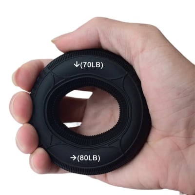 Dona Anillo 70-80 LB Fortalecedor y ejercitador de manos y dedos silicona (Negro)