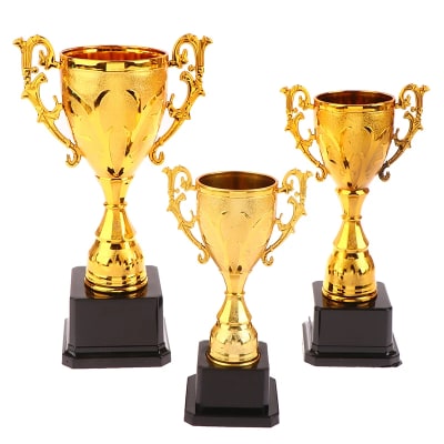 3 Copas Trofeos Deportivos Resina 3 Tamaños