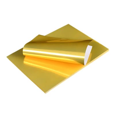Papel Adhesivo Dorado Imprimible para Personalización de Premiacion - Brillante