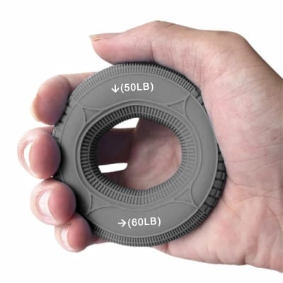 Dona Anillo 50-60 LB Fortalecedor y ejercitador de manos y dedos silicona (Gris)