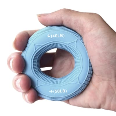 Dona Anillo 40-50 LB Fortalecedor y ejercitador de manos y dedos silicona (Celeste)