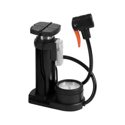 Bombin Inflador Pie C/medidor Doble Valvula Bicicleta FRC