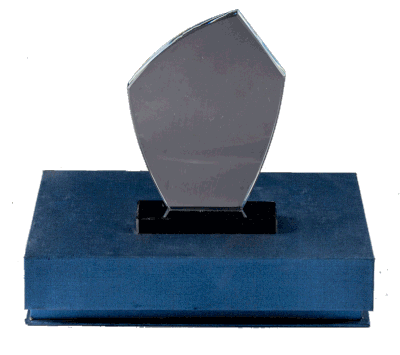 Galvano 13 cm base negra forma abstracta