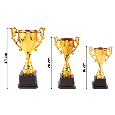 3 Copas Trofeos Deportivos Resina 3 Tamaños
