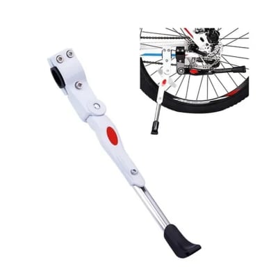 Pata Apoyo Para Bici Ajustable Soporte 100% Aluminio Blanca