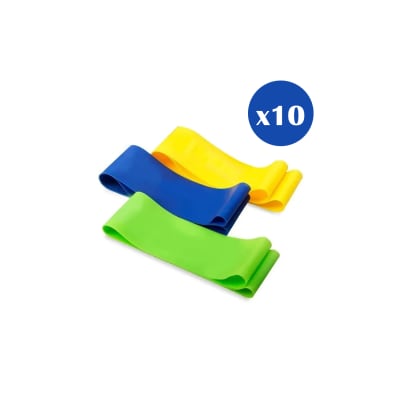 10x3 bandas elásticas amarillo, verde y azul/ Forcecl