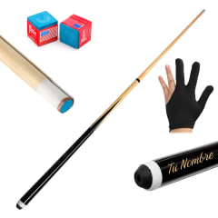 Taco de Pool Billar Poolina + 2 Tizas + 1 Guante + Grabado Laser