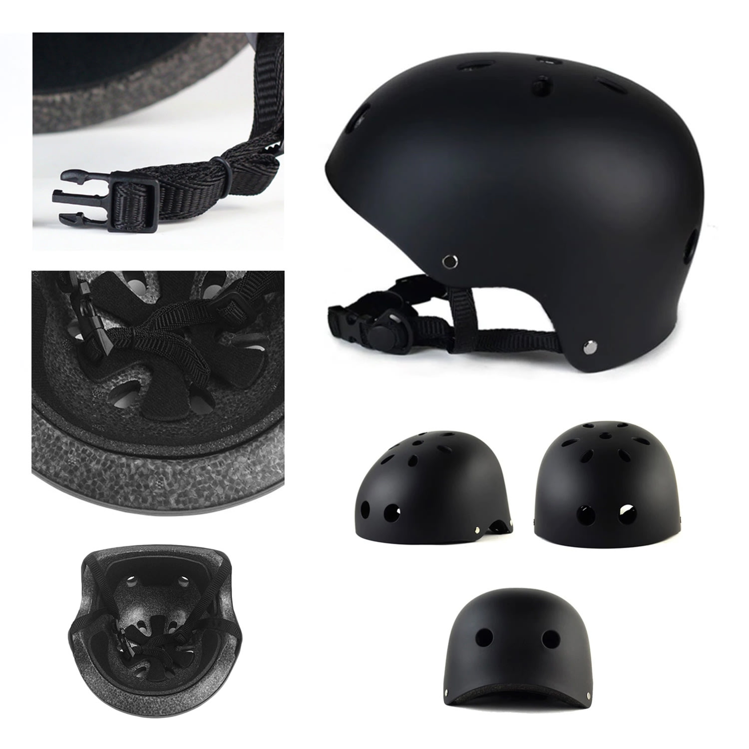 Casco Oxford Bomber Per BMX E Skateboard - Nero Opaco Con 11 Prese Aria