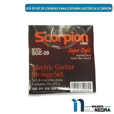 SET DE CUERDAS PARA GUITARRA ELECTRICA SCORPION