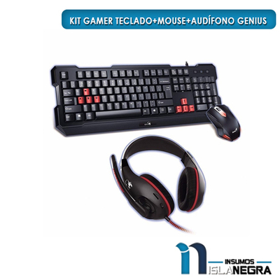 KIT GAMER TECLADO+MOUSE+AUDIFONO GENIUS