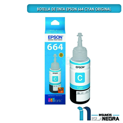BOTELLA DE TINTA EPSON 664 CYAN ORIGINAL