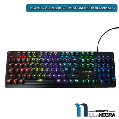 TECLADO ALAMBRICO MECANICO DATACOM RETROILUMINADO