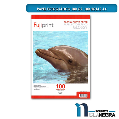 PAPEL FOTOGRAFICO GLOSSY 180gr. (100u)