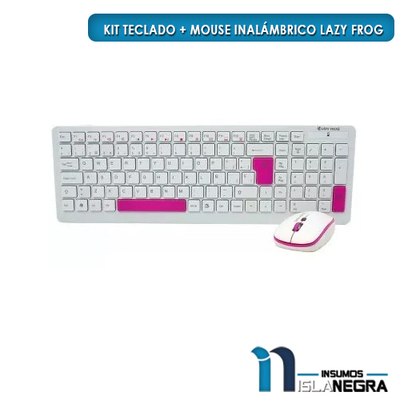 KIT TECLADO + MOUSE LAZY FROG INALAMBRICO B053CW