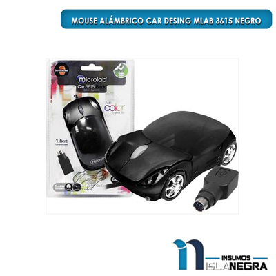 MOUSE ALAMBRICO CAR DESING MLAB 3615 NEGRO