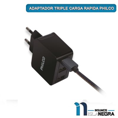 ADAPTADOR TRIPLE CARGA RAPIDA PHILCO