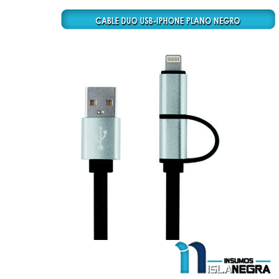 CABLE USB DOBLE ANDROID/IPOD USB PLANO