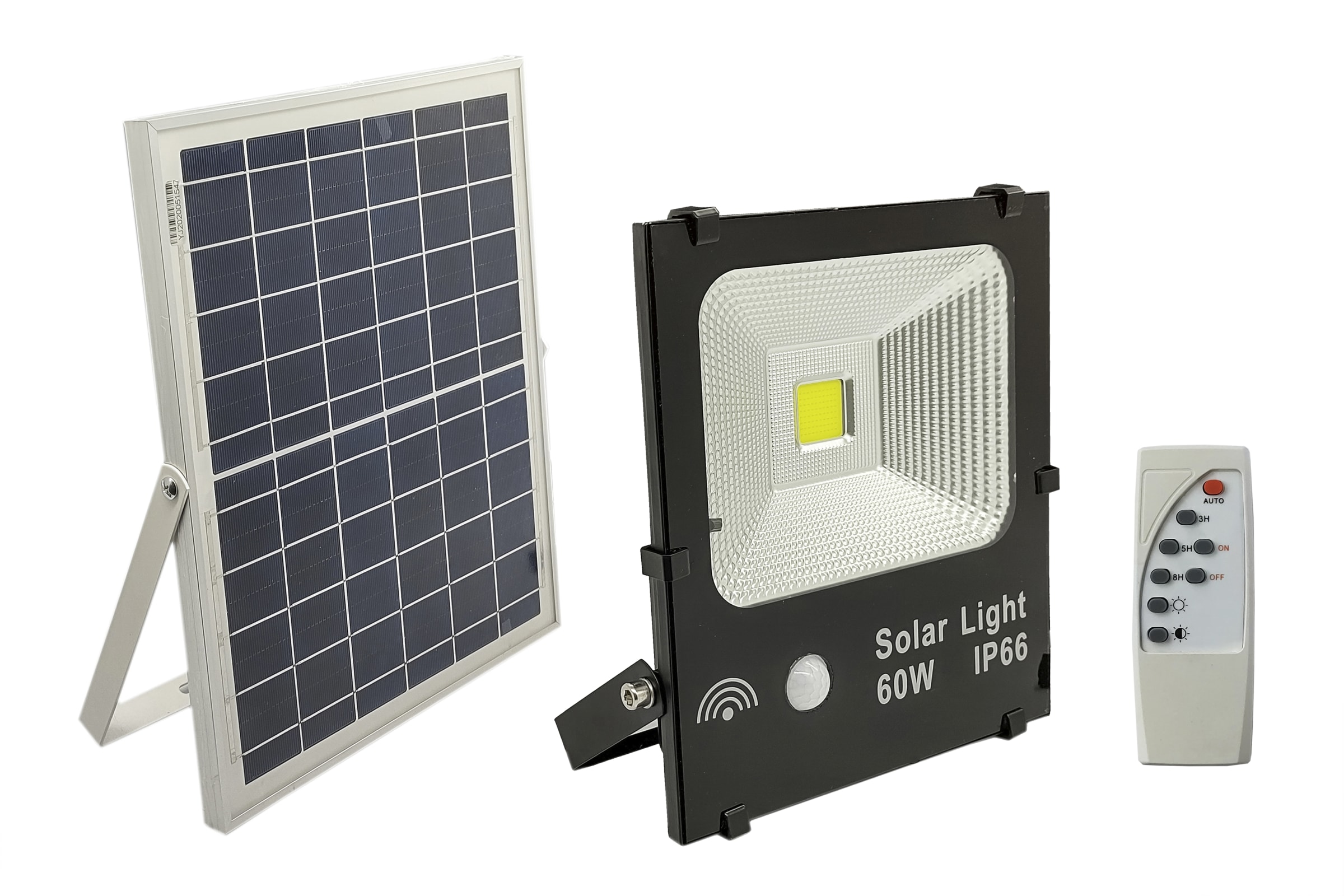 FOCO LED 60 WATTS CON PLACA SOLAR IP67 C/CONTROL | Ikseg Store