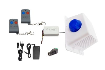KIT ALARMA COMUNITARIA GABINETE PLASTICO C/SIRENA 20WATT+ BALIZA + 02 CONTROLES PARA 60 METROS