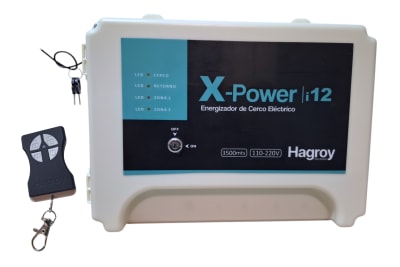 ENERGIZADOR 1.0 JOULES 02 ZONAS HASTA 3.500 METROS PARA CERCO ELECTRICO X-POWER I12