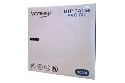 CABLE UTP CATEGORIA 5E UNIFILAR DE 04 PARES CALIBRE 24AWG COBRE CAJA DE 100METROS UL