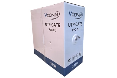 CABLE UTP CATEGORIA 6 UNIFILAR DE 04 PARES CALIBRE 24AWG COBRE CAJA DE 305METROS C/NORMA UL