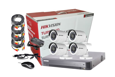 KIT VIDEO GRABADOR 4 CANALES FULL HD 1080P + 4 CAMARAS BULLET 2.8MM+DISCO DURO 1TB+FUENTE+CABLES2